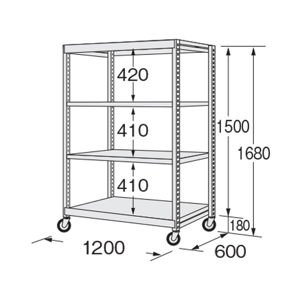 GSR-9344GGK【送料無料】 | サカエ 中軽量キャスターラック通販 - Kagg.jp