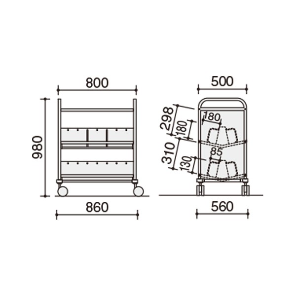 YJ-BTR1N【送料無料】 | コクヨ マガジンラック・ブックトラック通販