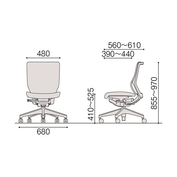 イトーキ エピオスチェアシリーズ タスクチェア KE-440GB-T1T1D3 背：アンバーオレンジ/座：ブラック 2017〜18年製 中古 イトーキ エピオスチェアシリーズ タスクチェア KE-440GB-T1T1D3 背