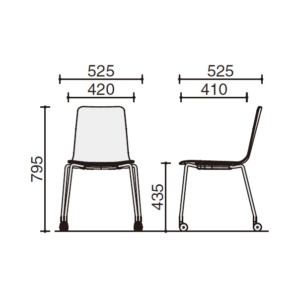 コクヨ チェア Mycket ミケット K03-B20 キャスター脚 塗装脚 PPシート 座パッドなし ブラック脚 K03-B20-38X4送料無料 | コクヨ Mycket通販 -