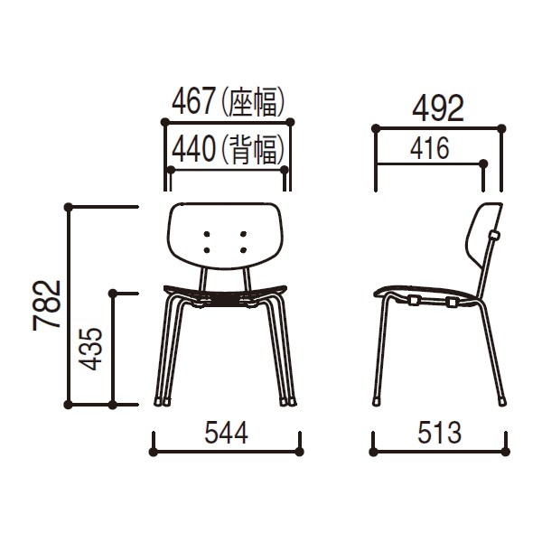 MU-140BN 5-342-1400【送料無料】 | ウチダ MU chair通販 - Kagg.jp