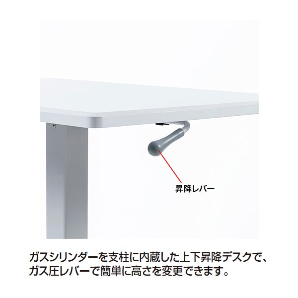 サンワサプライ パーソナルガス昇降デスク ERD-GAP1W ERD-GAP1W【パーソナルガス昇降デスク（天板サイズ幅620mm