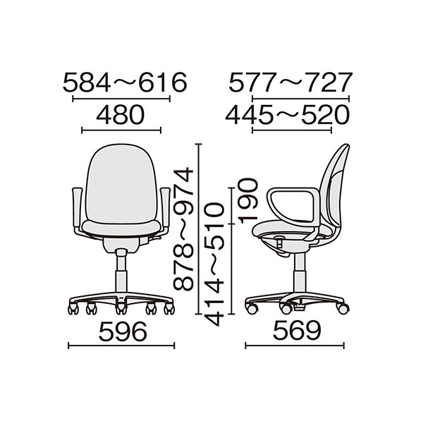 事務イス 950-2 KD-F02SKL BK jtx 697446 プラス 送料無料