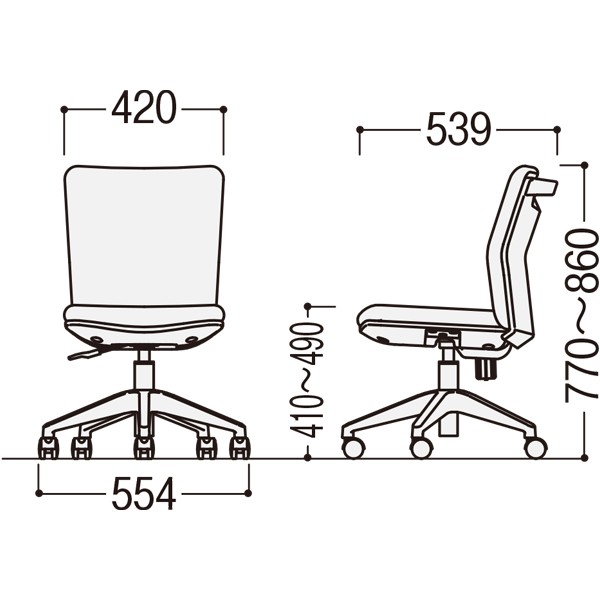 （まとめ）TOKIO 事務イス FST-55 BK ブラック 組立品〔×3セット〕