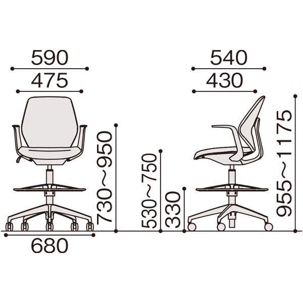 ティーケーピー モノンチェア ネスタブルタイプ KLD239JV-Z5T1T1 メッシュバック