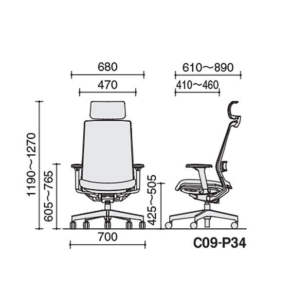 C09-P34W-BKJJB61【送料無料】 | コクヨ AIRFORT2通販 - Kagg.jp