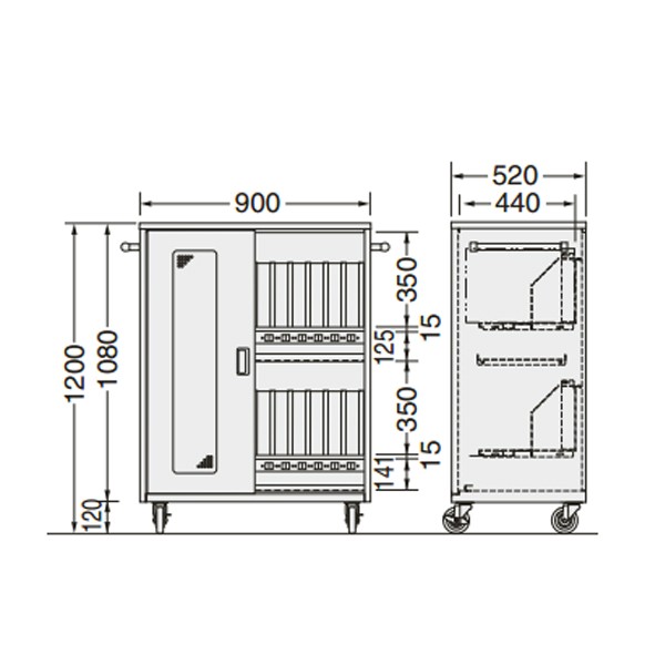 ノートPC充電収納保管庫 ライオン事務器 NPC-10 (64-8190-63) NPC-10 ライオン事務器 セーフティチャージャー ノートパソコン10台