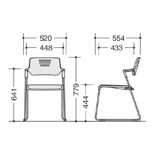 ナイキ 会議用チェアー ( E422-1-LGR ) ナイキ&frasl;NIKE E42 品番E422-1-LGR W520xD554xH779 (ミーティングチェア