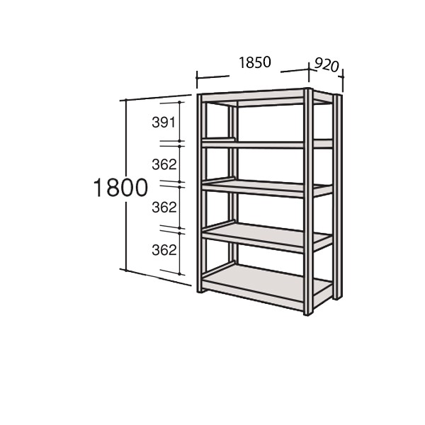 OKAMURA オカムラ スチールラック 中量ラック ボルトレス 5段 軽量棚 63X5AX-Z269【送料無料】 | オカムラ 63型軽量棚通販 - Kagg.jp