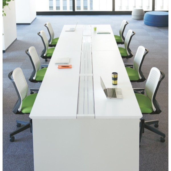 プラス 689196)片面デスク ベースセット ST-K246W-B WM/W4 プラス 別途送料 個人宅不可 PLUS 689196）片面デスク ベース