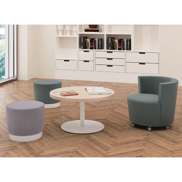 オカムラ 8385N テーブル付き丸型ソファー 一人掛け