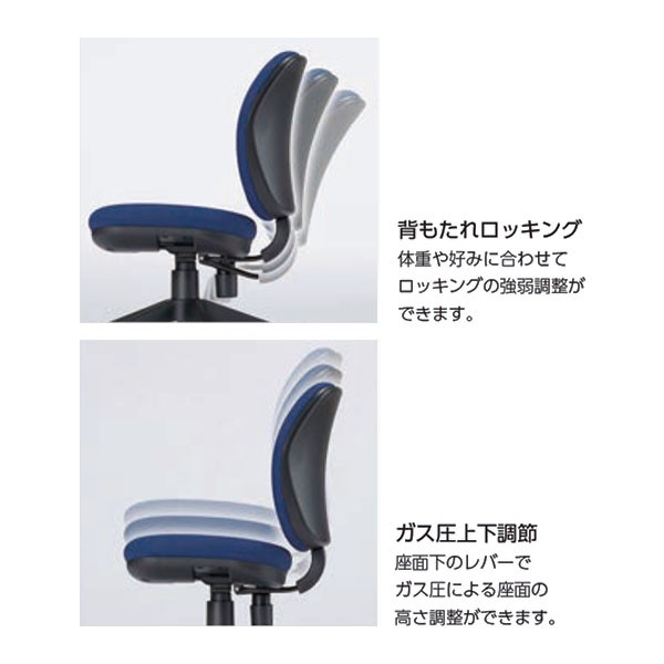 TOYOSTEEL - TOYOSTEEL STF-1　オフィスチェア　肘無　BL　ブルー　訳あり処分 TOYOSTEEL STF-1 オフィスチェア 肘無 BL ブルー ローバック