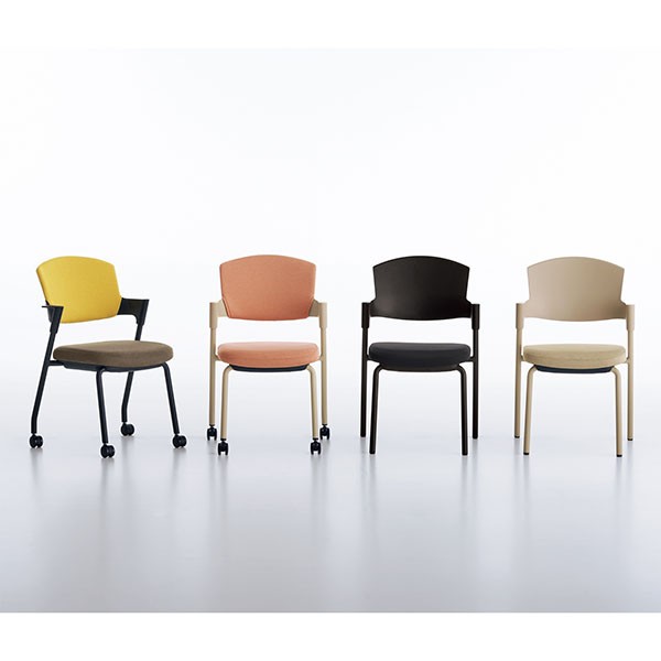 コクヨ ミーティングチェア Protty プロッティ K17-B22C キャスタータイプ 背座クッション 肘付き ブラック塗装脚 布 座/ソフトベージュ Protty（プロッティ）｜チェアー／ソファー｜コクヨファニチャー