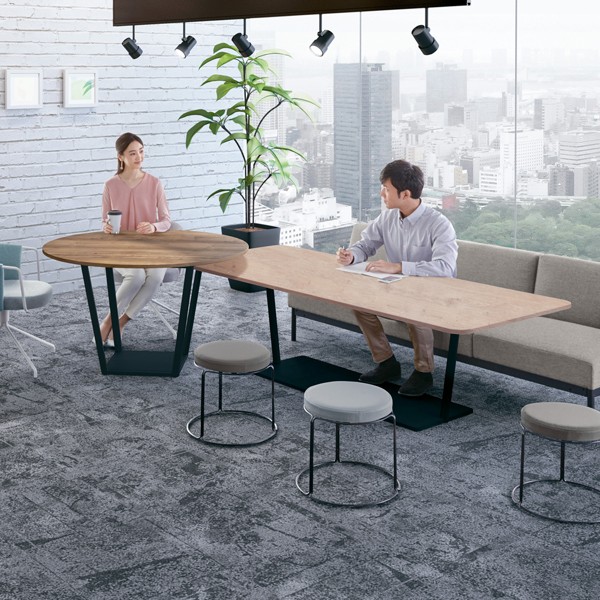 コクヨ リージョン ラウンジテーブル ボックス脚 ミドルローテーブル 幅1200×奥行1200×高さ620mm 正方形 脚ブラック LT-RG1212MLE6AM ミーティングテーブル コクヨ リージョン ラウンジテーブル ボックス脚 ミドル