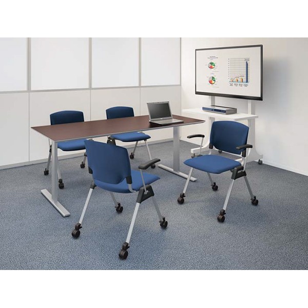 ナイキ/NAIKI 会議用チェアー 高齢者福祉施設用 4本脚タイプ ローズピンク E204-RPI 530×510×790mm NAIKI⁄ナイキ］事務用チェアー（固定肘付き） 《VE型⁄VIALE》VE513F