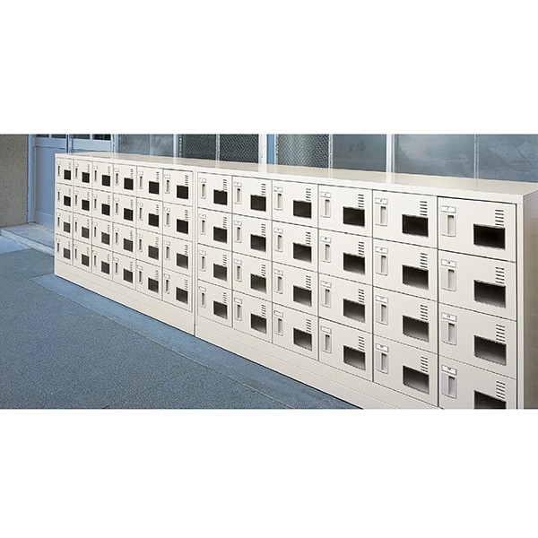 生興 SLCシューズボックス SLC-M12W-S2 3列4段12人用 錠付 アクリル窓付タイプ SLC-12T-K2 生興 12人用SLCシューズボックス 鍵無し扉付 3列4段 網棚付