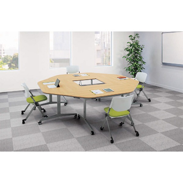 7インチオペラ　メープル 81F5EX-MDA7 オカムラ マルカ 幅1800奥450テーブル コンセント付 棚板