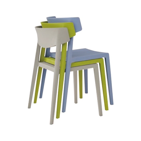 ４脚セット　ACTIU　アクチュ　WGチェア　グレー　ガーデンチェア ★ 国際的に権威のあるデザイン賞受賞のスペイン製多目的チェア