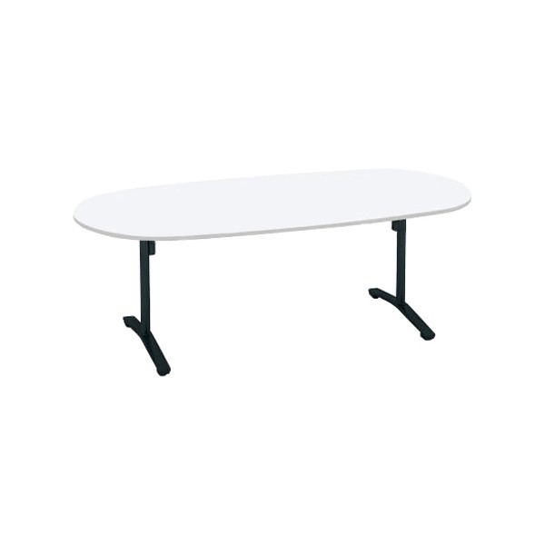 コクヨ品番 MT-VD211E6AMAW-E 会議テーブル　ビエナ　固定楕円天板　配線付塗装脚アジャスター W2100xD1050xH720 ビエナ MT-V211E6AMAW-E ミーティング用テーブル ビエナ 角形天板(配送・組立