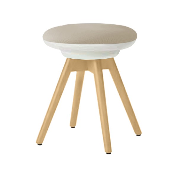 展示品】オカムラ ピルエット 木脚 背付 ベージュ ホワイトシェル