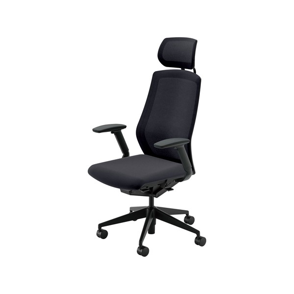 内田洋行 セレッツァチェア SA-740M-BS ブラックフレーム ヘッドレスト付き ブラック脚 スタンダードメッシュ ランバーサポート無し フルアジャスタブル肘EFAB型 内田洋行⁄UCHIDA オフィスチェア Sellezza⁄セレッツァ SA