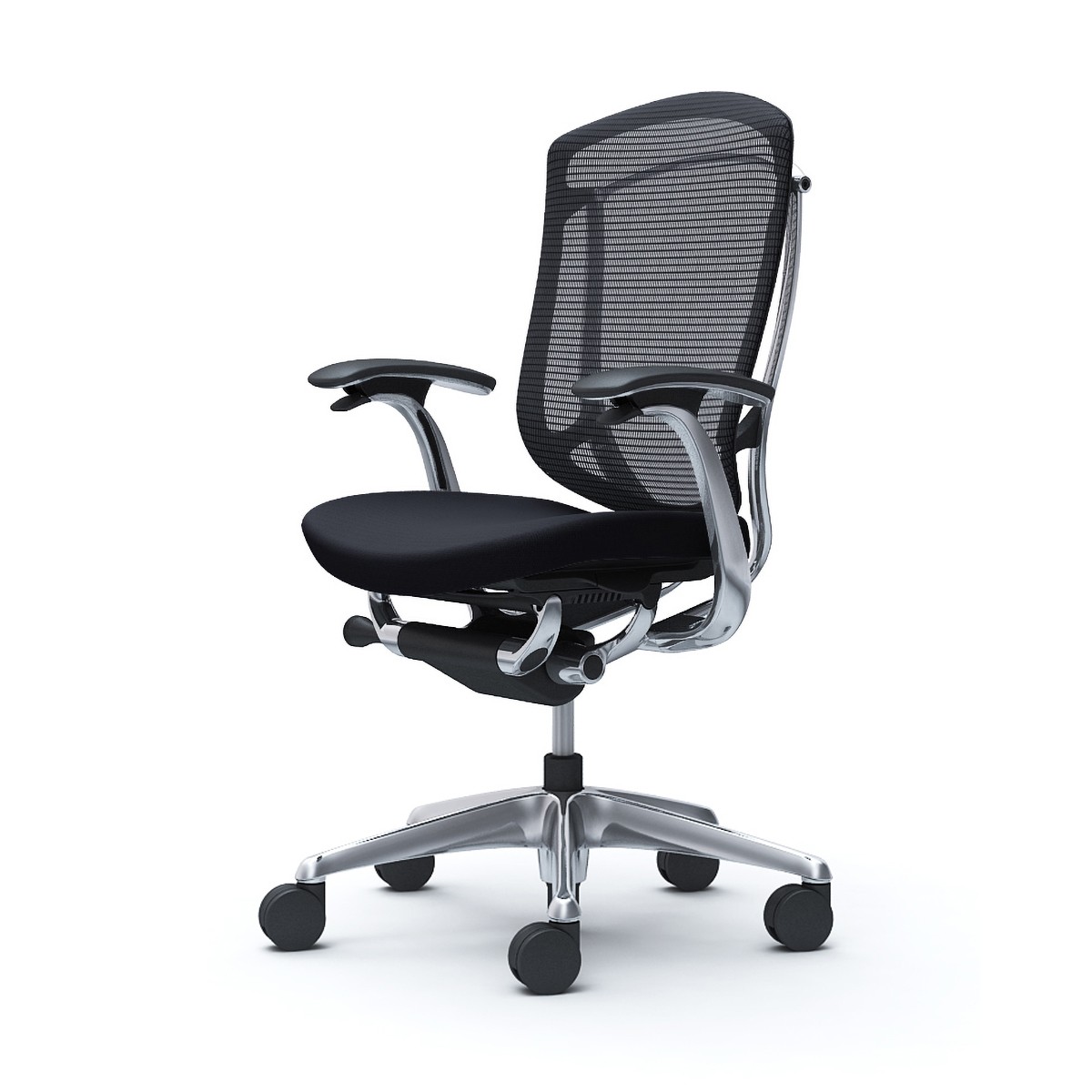 オカムラ 楽しん コンテッサ JOIFA308 2017年製高級オフィスチェア ブルー 