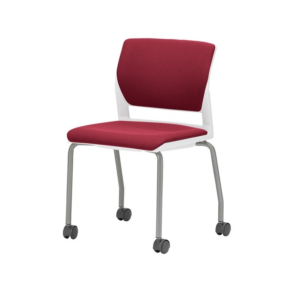 アイコ　法人限定　ミーティングチェア　 ビニールレザー　２脚セット　　肘なしキャスタータイプ　ホワイトシェル　ＬＧＲ（ライトグレー） アイコ 法人限定 ミーティングチェア ビニールレザー ２脚セット 背