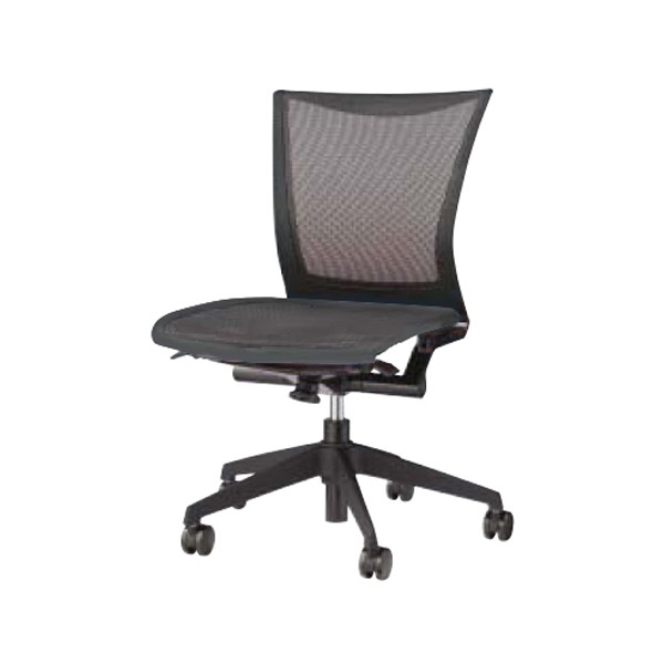 ライオン事務器 オフィスチェアー ブリーザ ブラック No.1861FN ライオン事務器 アルミ脚・ハイタイプ スタンダードブラック オフィス