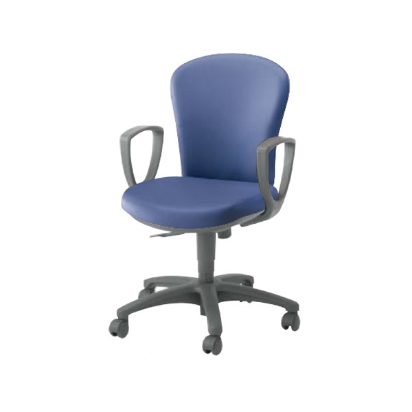 KUROGANE CBチェア 肘無し ブルー 背・座クロス張り ( JC-CB100F-RA44 ) (株)くろがね工作所 □KUROGANE CBチェア 肘無し スモークブルー 背・座クロス張り