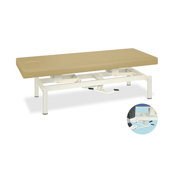 有孔油圧式昇降ベッド 幅70×長さ180×高さ45〜83cm メディブルー 高田ベッド TB-1334U (62-8692-76) 有孔キャスター付油圧式昇降ベッド 幅70×長さ180×高さ45〜83cm メディ