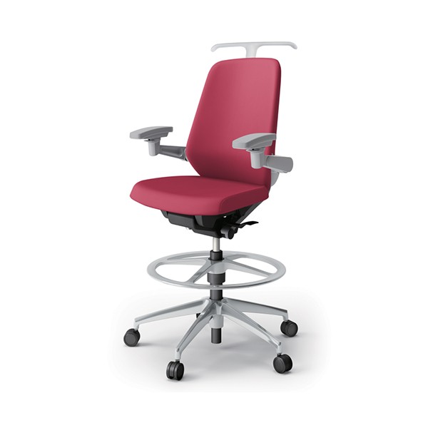 イトーキ アクトチェア EXハイバック 布張 ランバー無 固定肘 アルミ脚 ウレタンキャスター ハンガー付 灰×アイビーグリーン 1脚（メーカー直送） イトーキ アクトチェア EXハイバック 布張 ランバー付 固定肘 アルミ脚