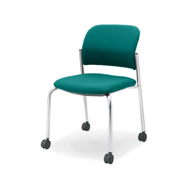 配送・設置込 コクヨ 会議イス 100シリーズ CK-M100CHSX69-V 肘なし メッキ脚 キャスタータイプ 布:モデレートブルー フ