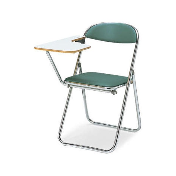 KOKUYO】座面折りたたみ可カラフルミーティングチェア（ディープグリーン）