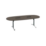 楕円形ブラウンテーブル(コクヨ) 約240cm x 120cm 幅120cm シンプル おしゃれ ナチュラル 楕円 ブラウン 円 クレア