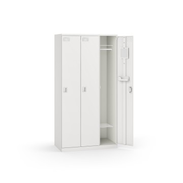 Ceha ロッカー 事務用品 No.3442● ※現金、クレジット、ぺイペイ、スマホ決済対応※ KL-79-P-W ライオン事務器 9人用（3列3段）キーレスロッカー ボタン錠